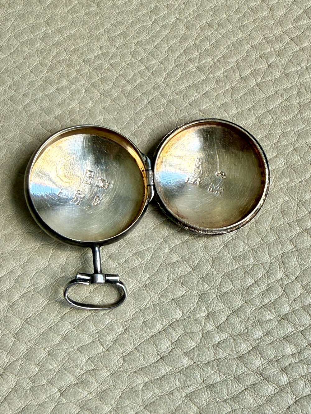Antique Swedish Silver Round Locket / Pill Container Pendant – 1.6 Inch