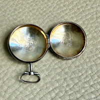 Antique Swedish Silver Round Locket / Pill Container Pendant – 1.6 Inch
