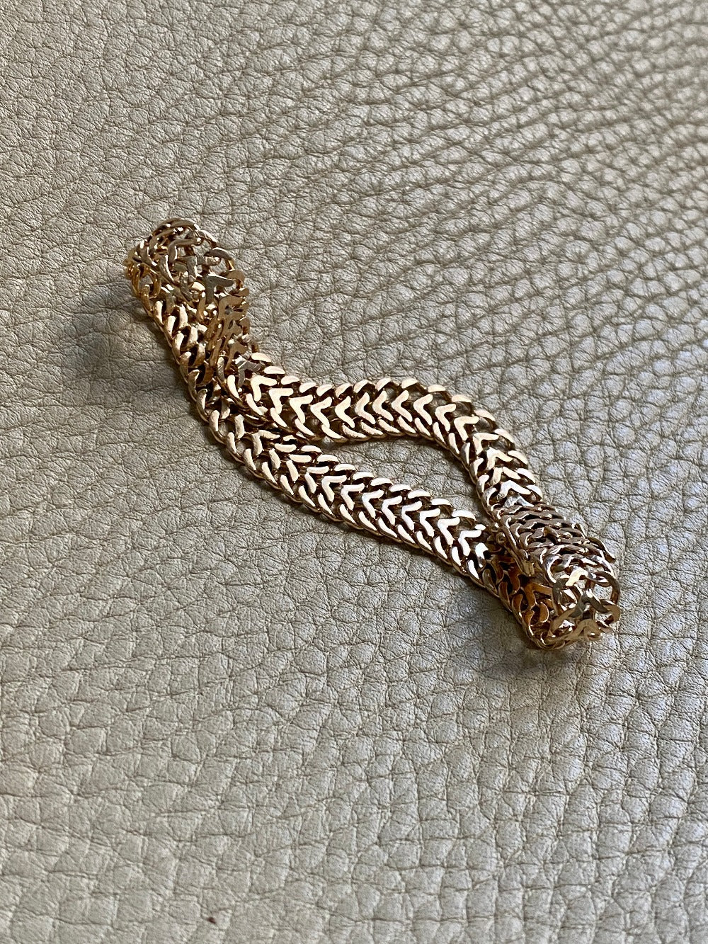 1956 Swedish vintage Herringbone bracelet in 18k gold - 7.8 inch length