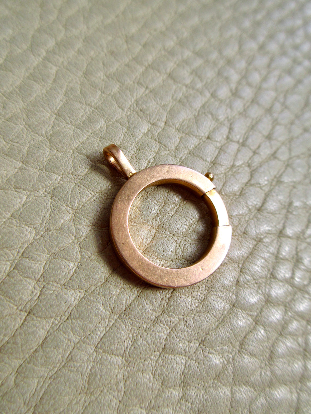 Rosy 18k Gold French Antique Large Bolt Clasp - Excellent for your Pendants/Charms on beige background