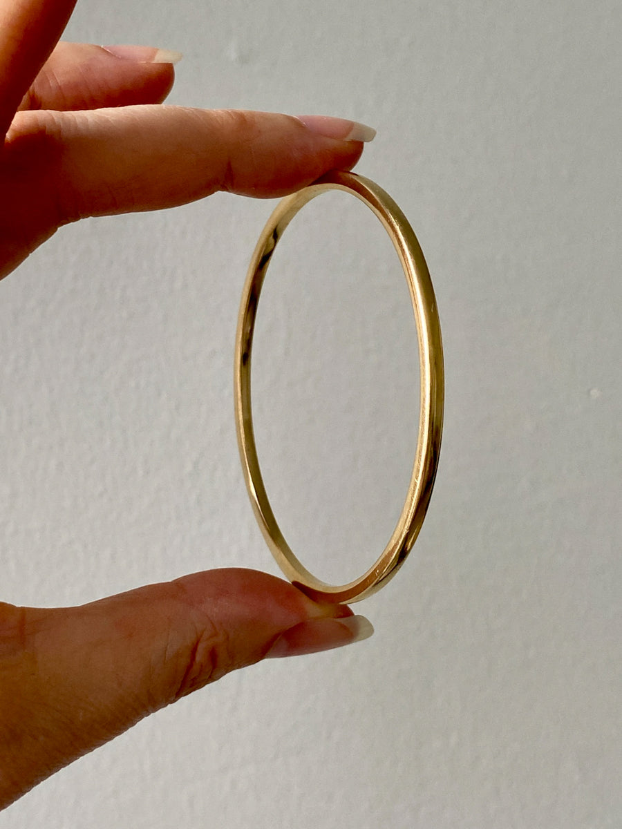 Vintage Scandinavian 14k solid gold bangle 1967-1973 - 8 inch interior circumference