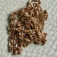 1986 Figaro Curb Link Variation Long Necklace in 18k Gold - 27.7 inch length