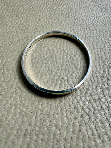 Heavy Solid Bangle Signed - Solid Sterling Silver - 7.7 inch interior circumference