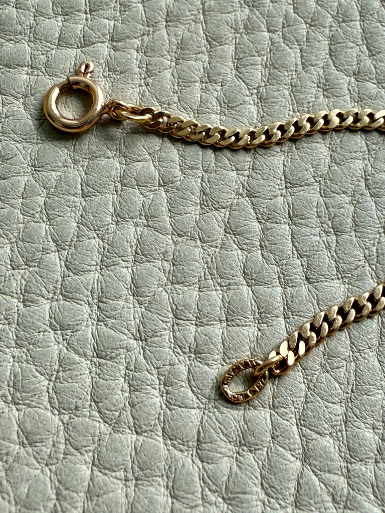 1923-1965 Swedish 18k gold pressed curb link necklace, graduated width - 17.3 inch length