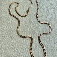 1920s era Pressed Curb Link Chain Necklace in 18k Gold - 20.1 inch length