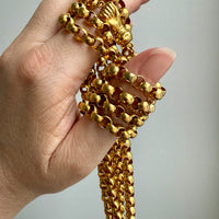 1834 Antique Long Length Rolo Link Necklace 22k Gold - 54.3 inch length