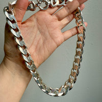 CHUNKY!! Sterling Silver Curb Chain Necklace - 20 inch length