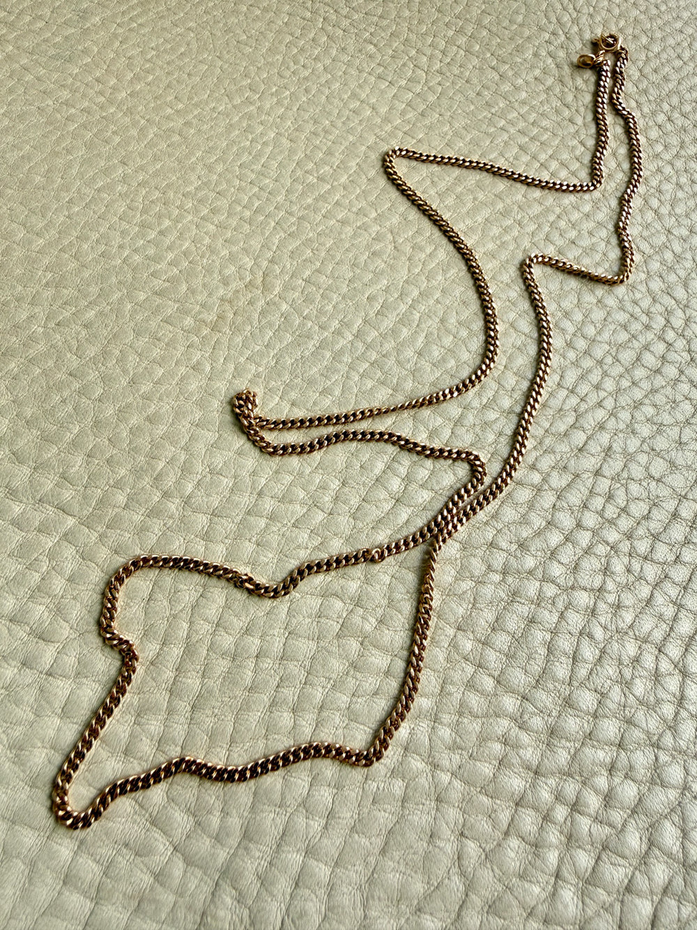 Vintage Swedish 18k Gold Curb Link Necklace – 24.5 Inch Length