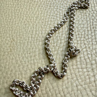 Vintage Silver Double Rolo Link Necklace – 16 Inch Length