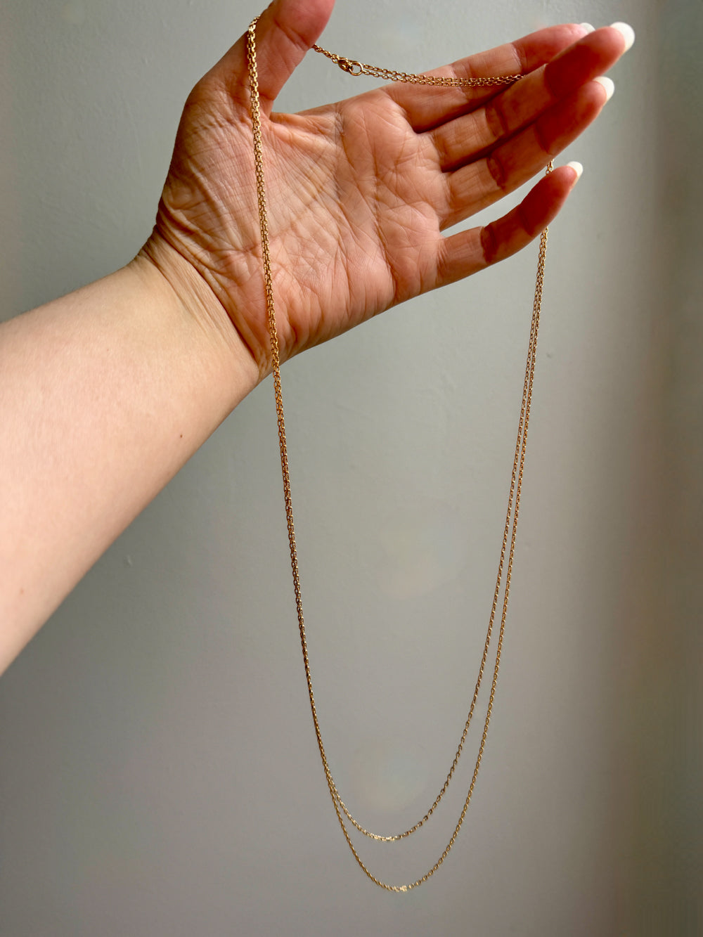 Dated 1899 - 18k gold Antique Longuard chain - 30.5 inch doubled necklace length