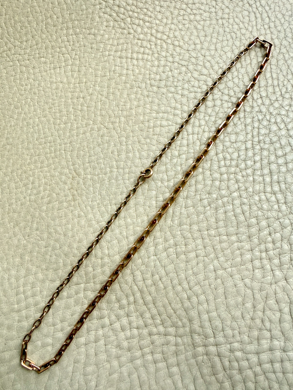 Vintage Swedish 18k Gold Graduated Elongated Link Necklace – 16.5 Inch Length