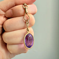 Vintage Scandi 18k gold Faceted Amethyst Pendant