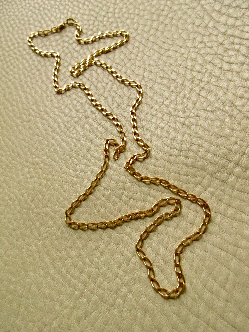 Vintage Italian Open Curb Link Chain 18k Gold – 26.5 Inch Length