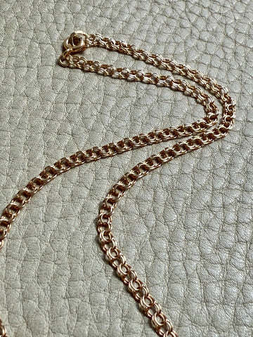 Swedish Vintage 18k Gold Necklace - Graduated Double Link Chain Necklace - 16.8 inch length