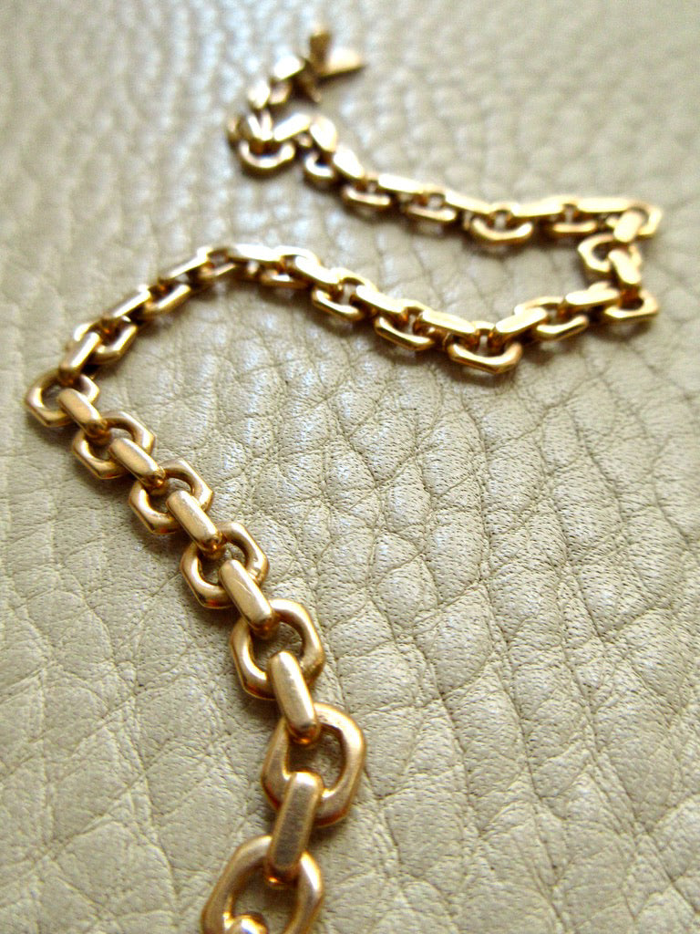 1950 Swedish Vintage Biker Link Bracelet 18k Gold – 8.1 Inch Length