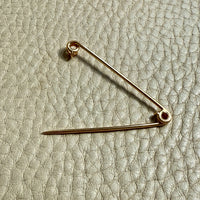 1936 Swedish Vintage 18k gold safety pin brooch or chain extender - 1.8 inch length
