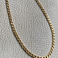 DELICIOUS! Heavy square curb link necklace in solid 18k gold - 21 inch length