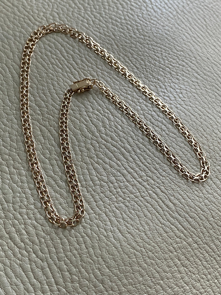 Swedish gold necklace - Graduated star link in solid 14k gold - 18.5 inch length
