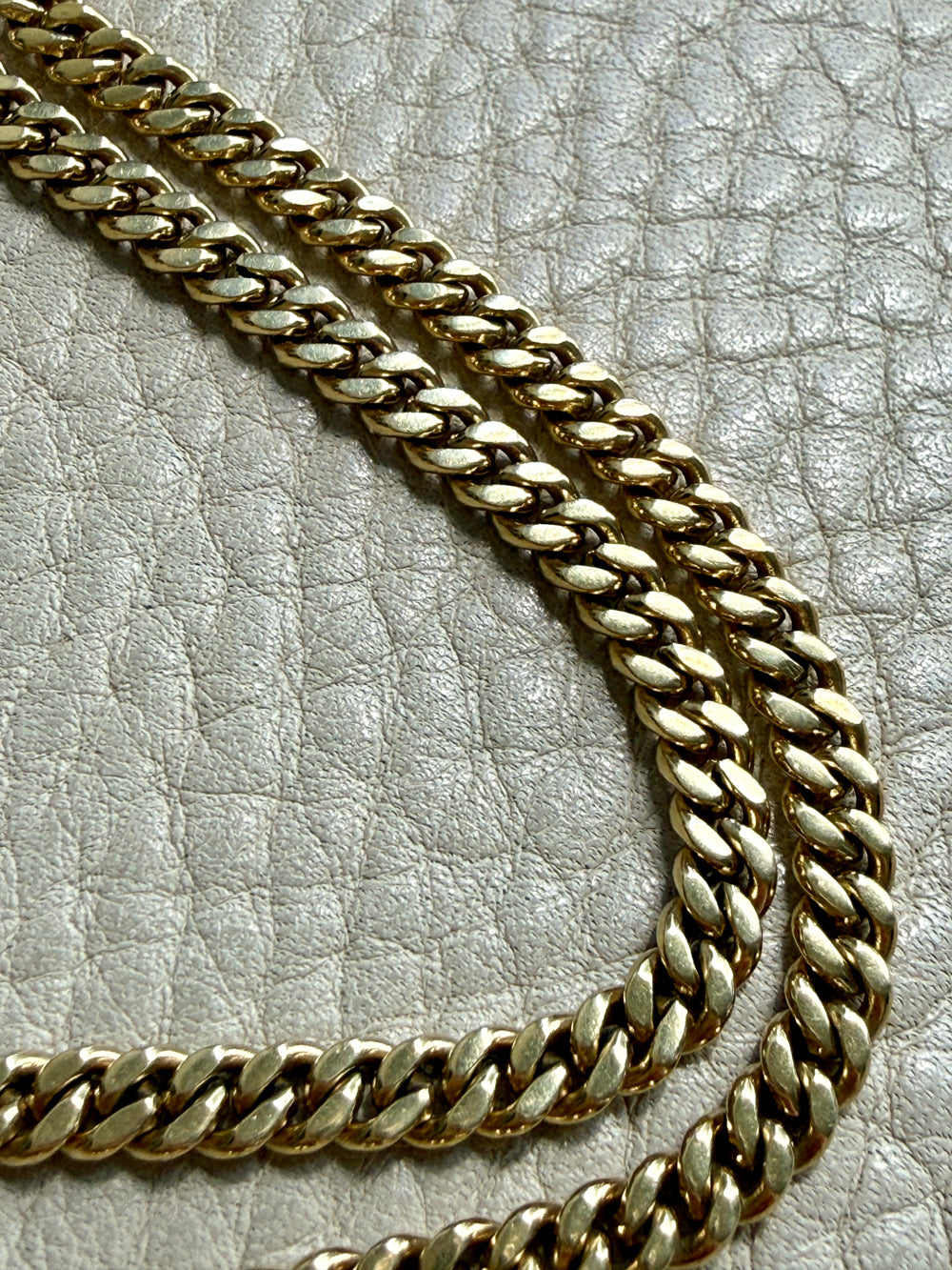 18k Gold Vintage Curb Link Watch Chain Necklace with Sheathed Fastener- 17.1 inch length