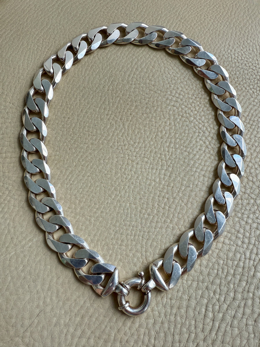 CHUNKY!! Sterling Silver Curb Chain Necklace - 20 inch length