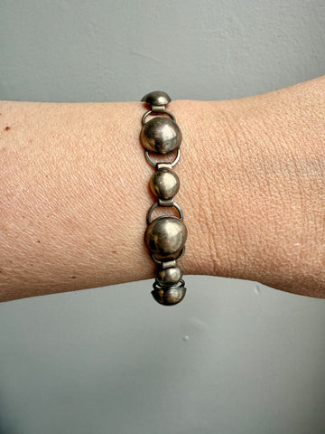 1960 Silver Bubble Link Bracelet by Pinco Forening - 7.3 inch length
