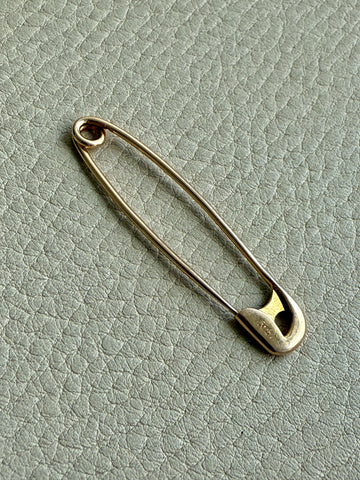 Vintage 14k gold rod safety pin brooch or chain extender - 2 inch length