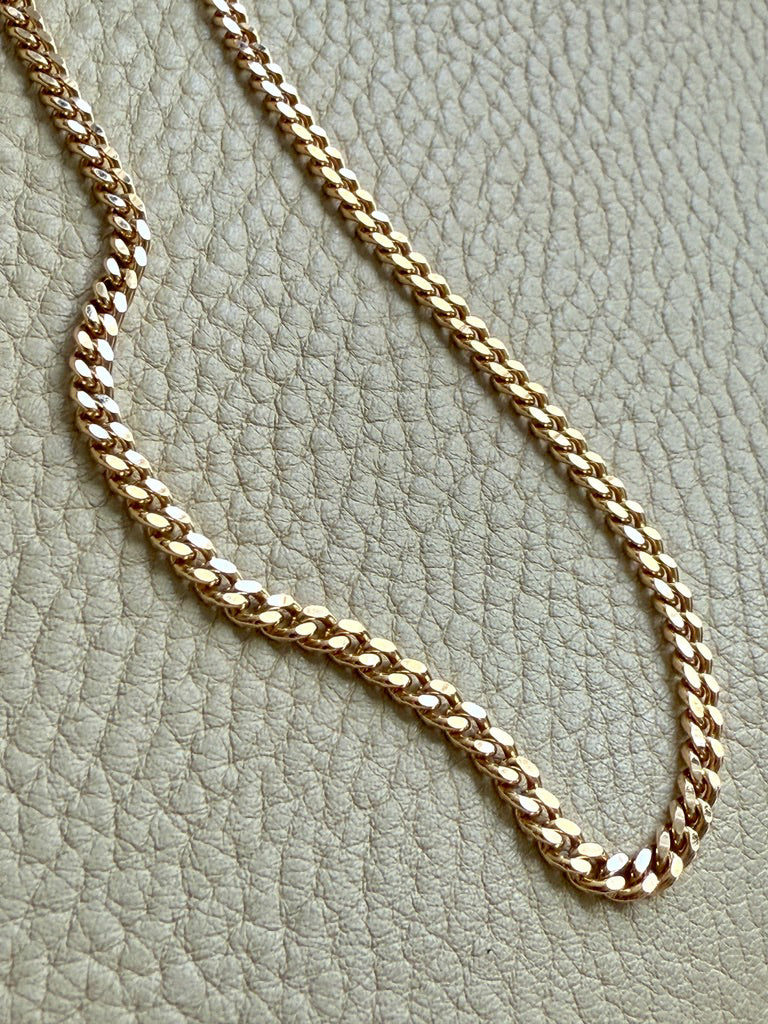 25 gram 18k Gold Chubby Round Curb Link Chain Necklace - Swedish Vintage - 19.5 inch length