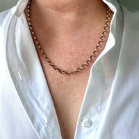 9k gold Antique Rolo Link Chain - 21 inch length