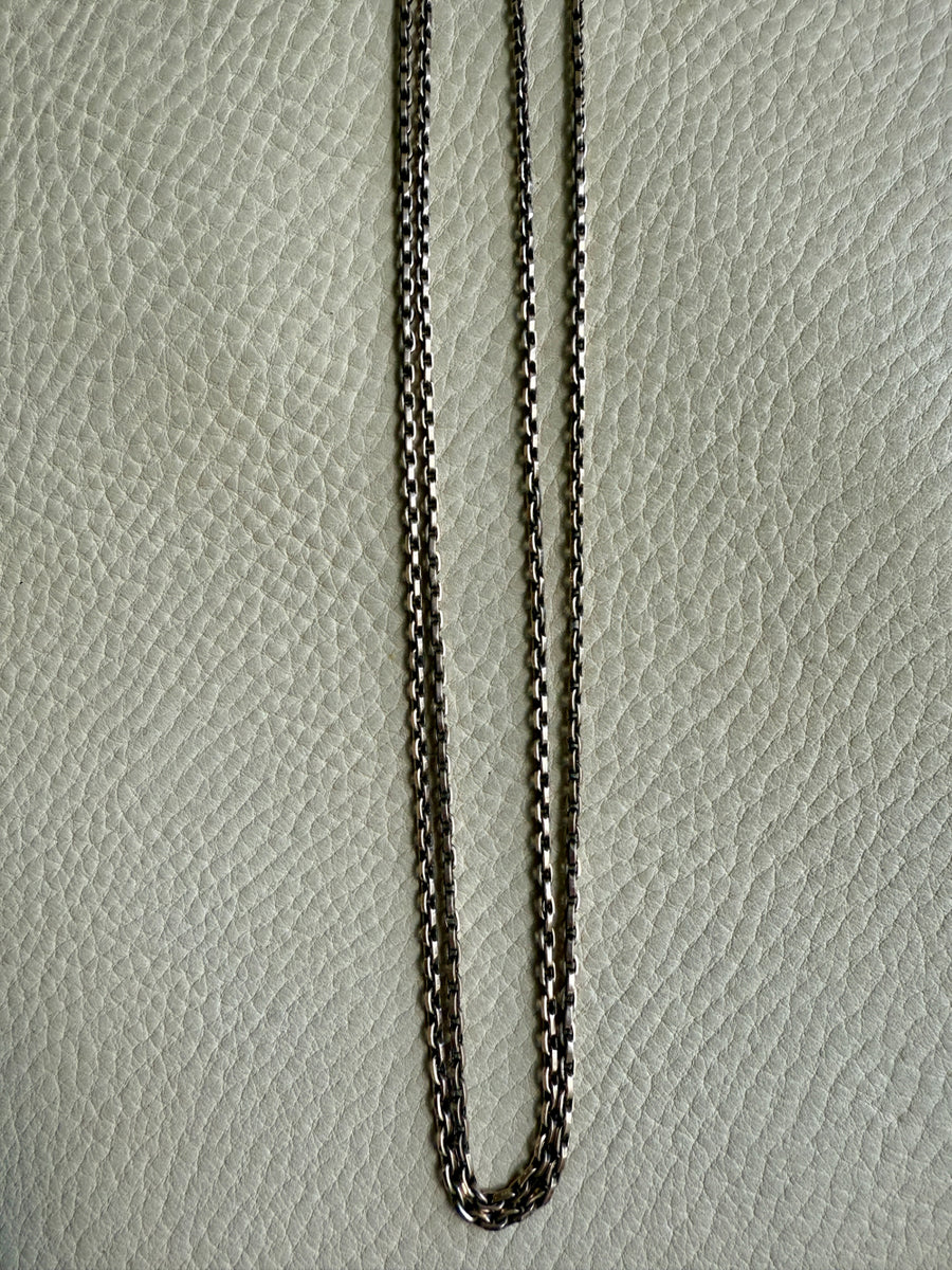 REDUCED! Antique Longuard Oval Belcher Chain in Pale Yellow 7k gold - 20 inch necklace length