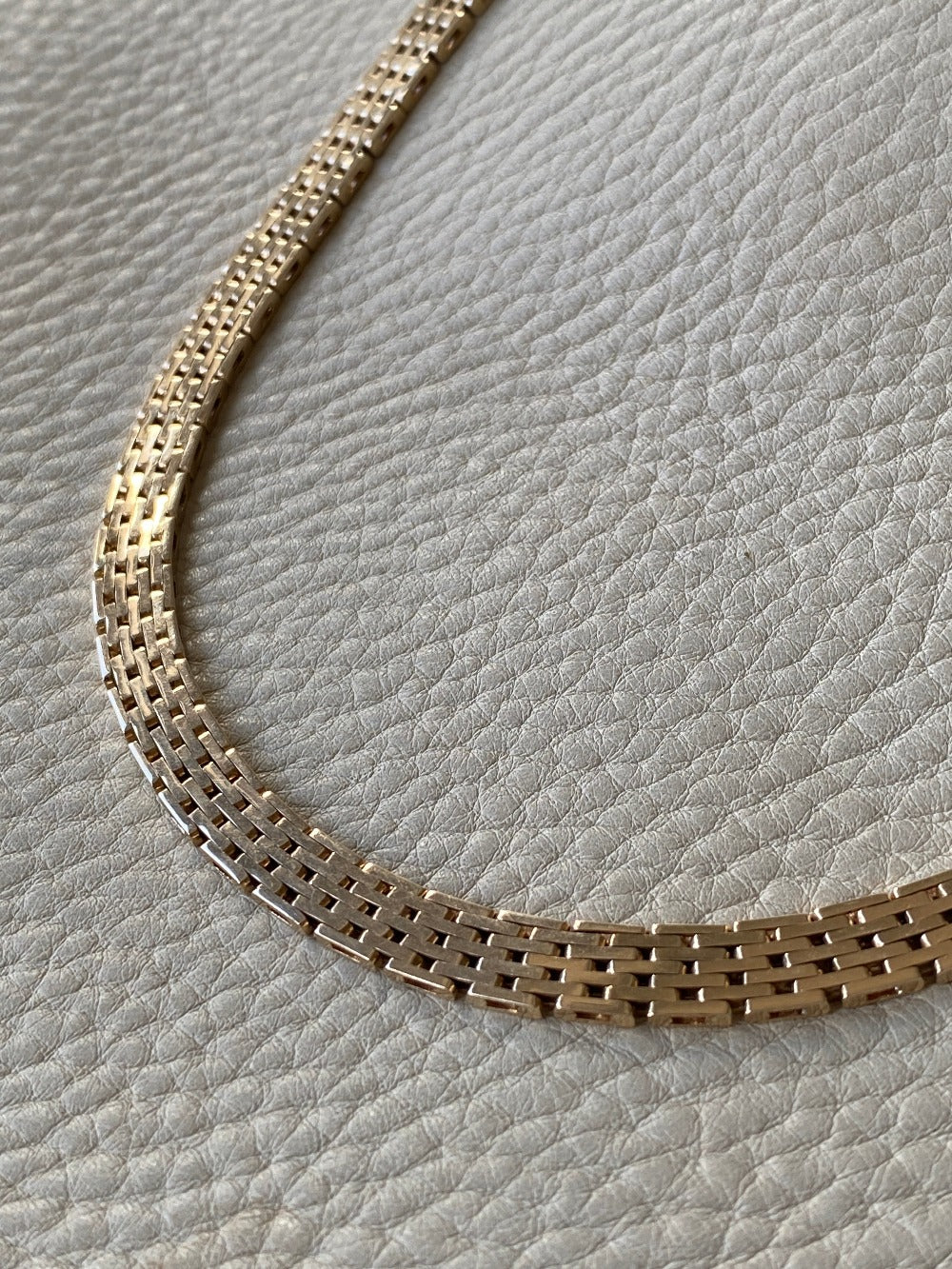 Luxurious and HEAVY solid gold brick link necklace - Danish 1960s  vintage - 17 inch length