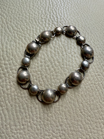 1960 Silver Bubble Link Bracelet by Pinco Forening - 7.3 inch length