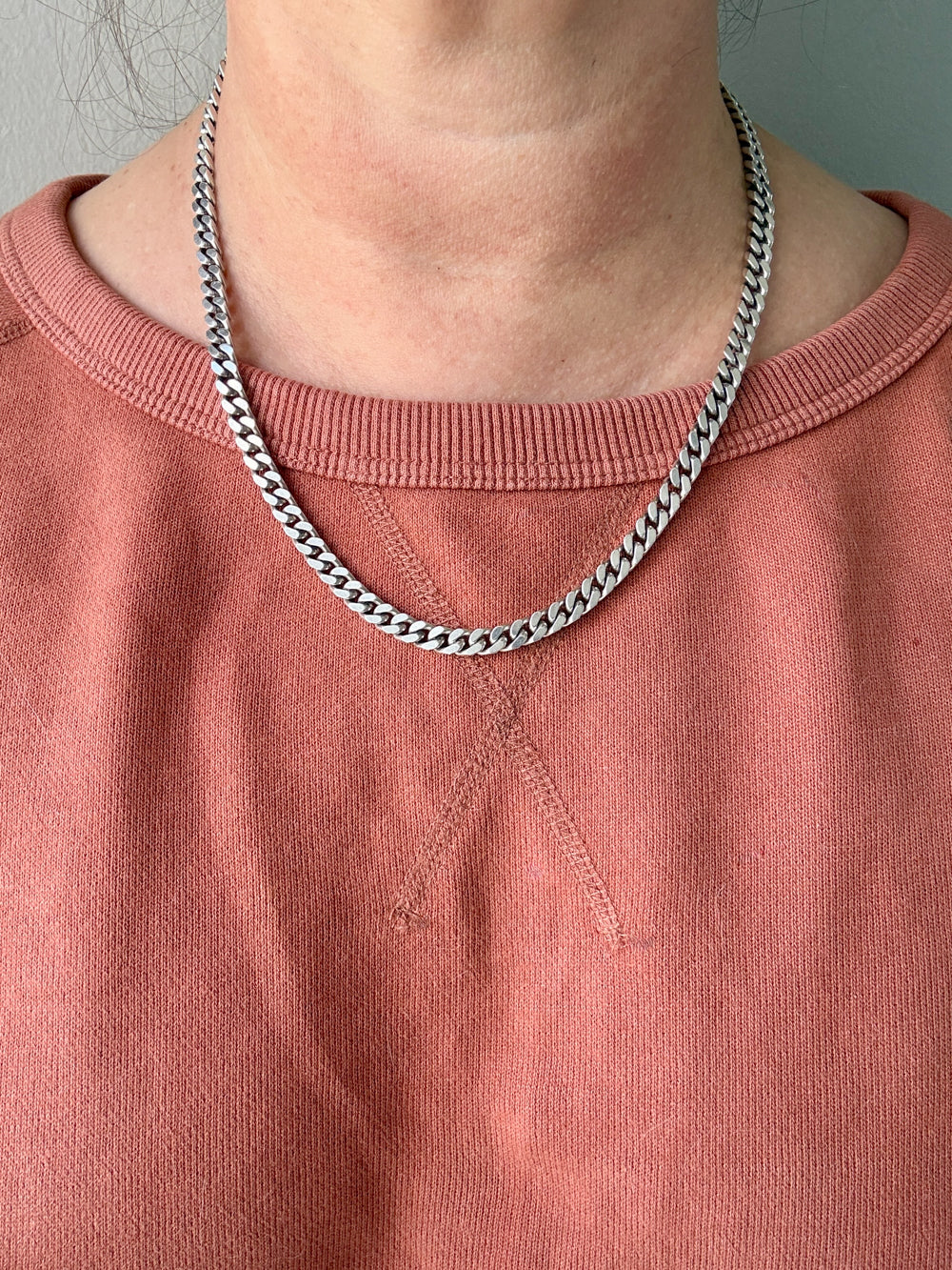 Vintage Italian Sterling Silver Curb Link Chain Necklace by Balestra – 20.25 Inch Length