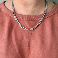 Vintage Italian Sterling Silver Curb Link Chain Necklace by Balestra – 20.25 Inch Length