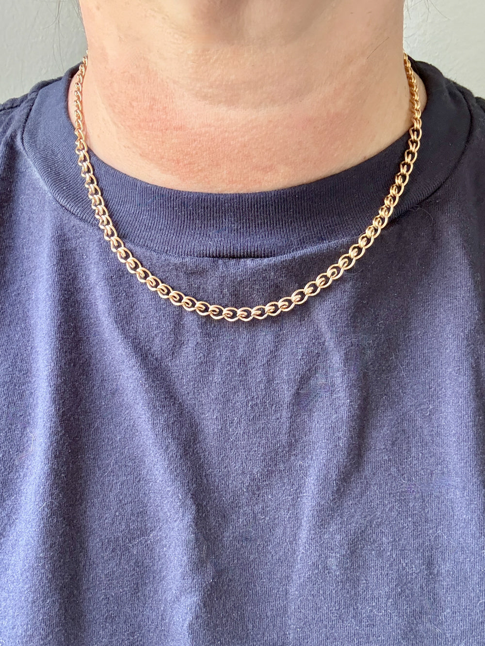 Vintage Swedish 18k Gold Spiral Link Chain Necklace – 17.25 Inch Length