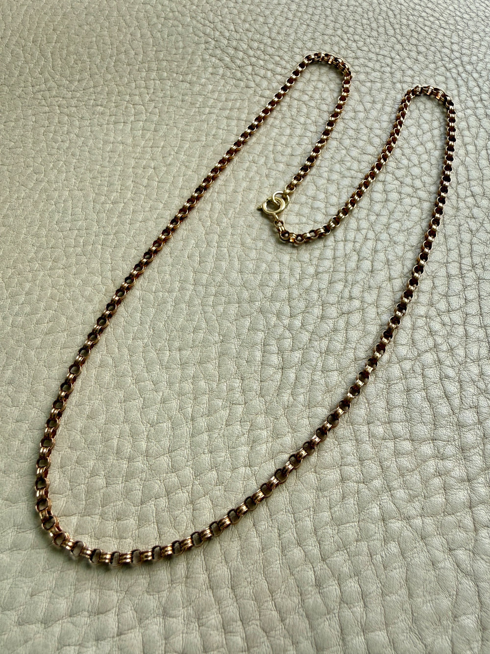Antique British 18k Gold Belcher Chain Necklace – 21.25 Inch Length