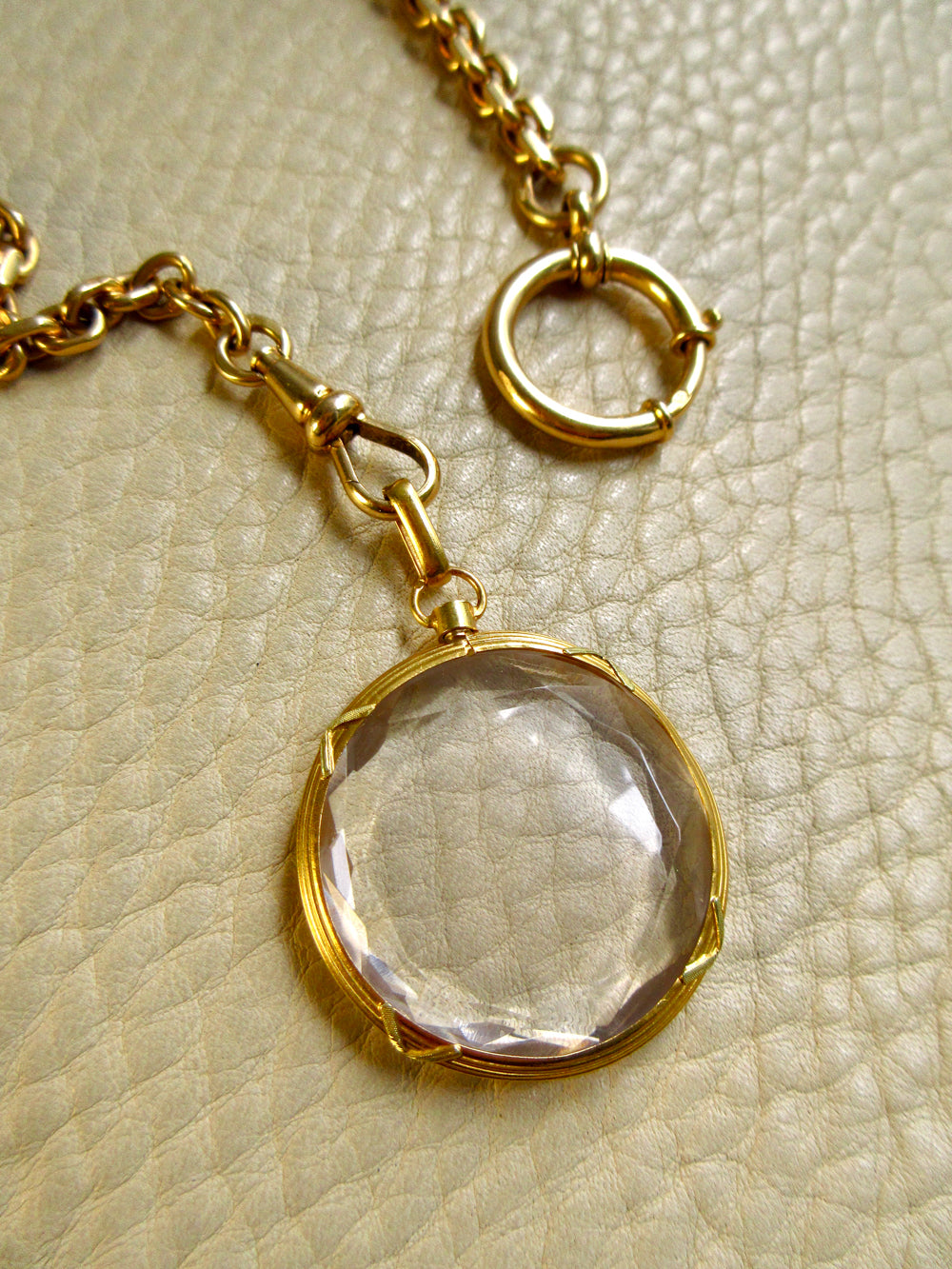 French antique 18k gold pool of light locket