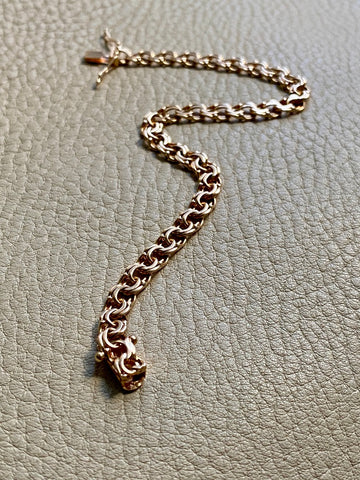 Vintage 1963 Double link solid 18k gold bracelet - 7.7 inch length