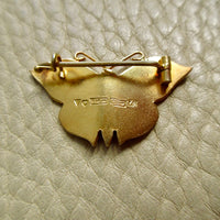 1952 Gilt Silver Ultramarine Blue Guilloché Enamel Butterfly Brooch by Tillander - 1.3 inch width