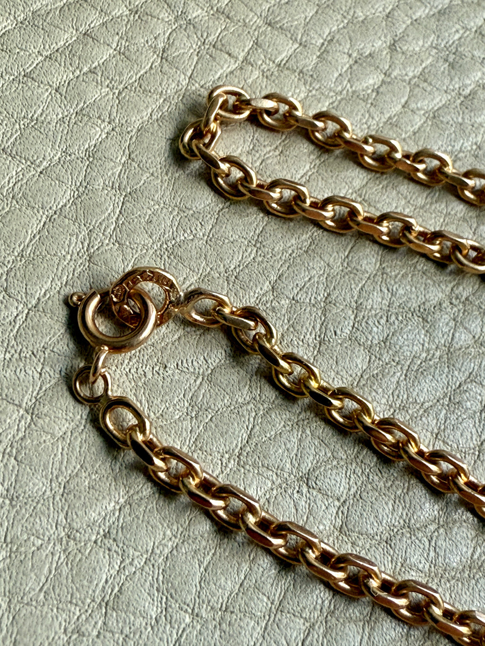 1950s era Long Biker link Necklace in 18k Gold - 27.7 inch length