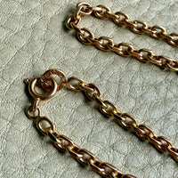 1950s era Long Biker link Necklace in 18k Gold - 27.7 inch length