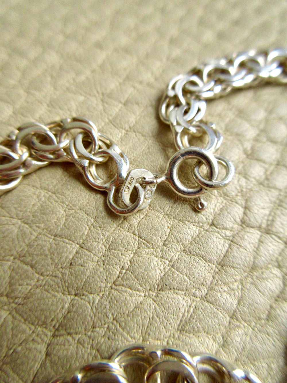 Vintage European 1900s Silver Double Link Necklace – 17.75 Inch Length