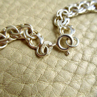 Vintage European 1900s Silver Double Link Necklace – 17.75 Inch Length