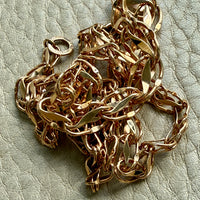 1959 Vintage Signed 18k Gold Tulip Link Chain Necklace – 16.5 Inch Length