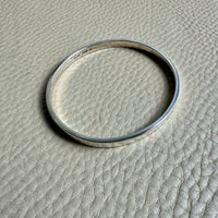 Heavy Solid Bangle Signed - Solid Sterling Silver - 7.7 inch interior circumference