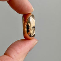 Heavy vintage 18k half round gold donut ring - FITS size 7.75 (size 8.75)