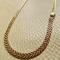 UnoAErre Shimmering Italian Woven Flat Lay Necklace in 14k Gold - 16 inch length