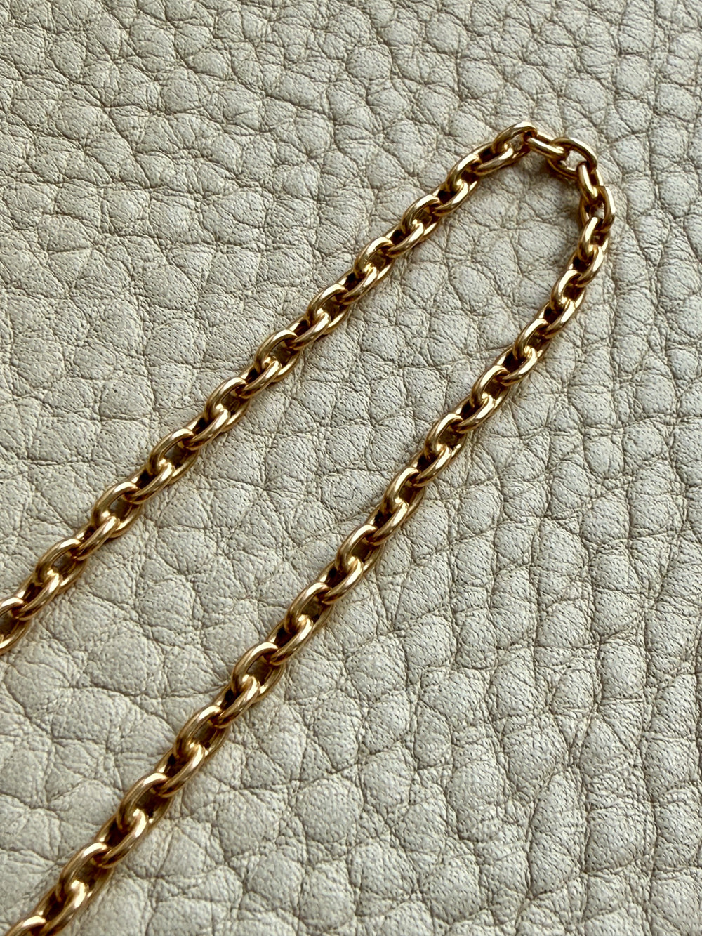 Antique Swedish 18k Gold Oval Link Watch Chain Necklace – 17.25 Inch Length