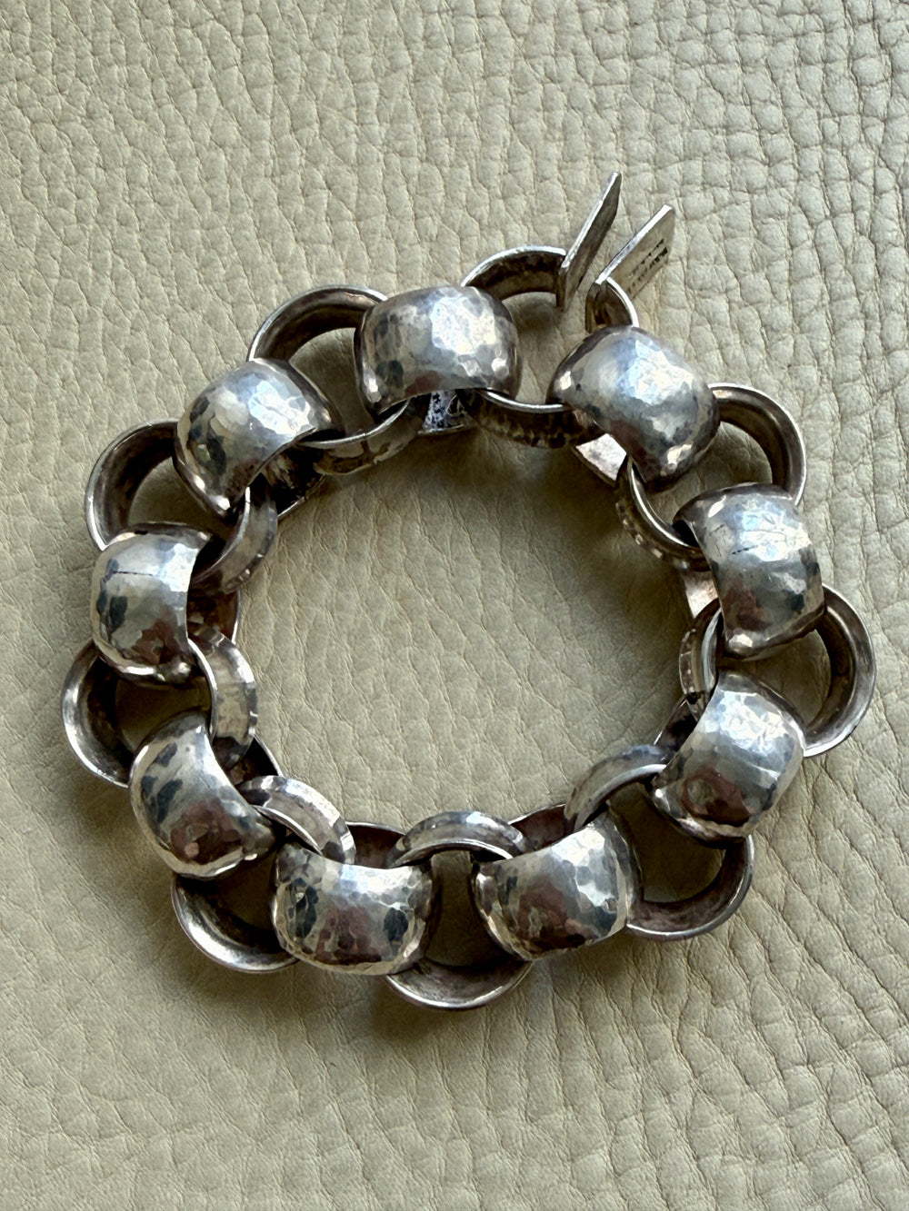 WOW Chunky! 1971 Vintage Swedish Sterling Silver Rolo Link Bracelet 107g – 6.5 inch interior circumference