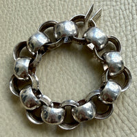 WOW Chunky! 1971 Vintage Swedish Sterling Silver Rolo Link Bracelet 107g – 6.5 inch interior circumference