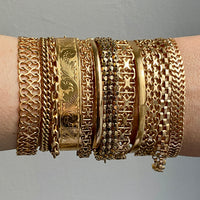Stack of vintage Scandinavian 18k gold bracelets